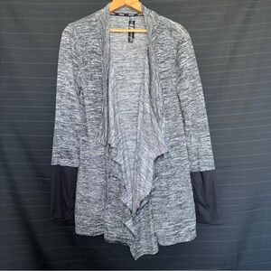RBX Women's Cascade Open Front Cardigan Sweater Thumb Hole Heather Gray Size L